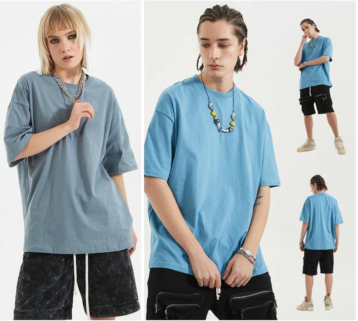 #1309 Drop Shoulder Thin Cotton Oversize T-shirt 190GSM 20 colors 27