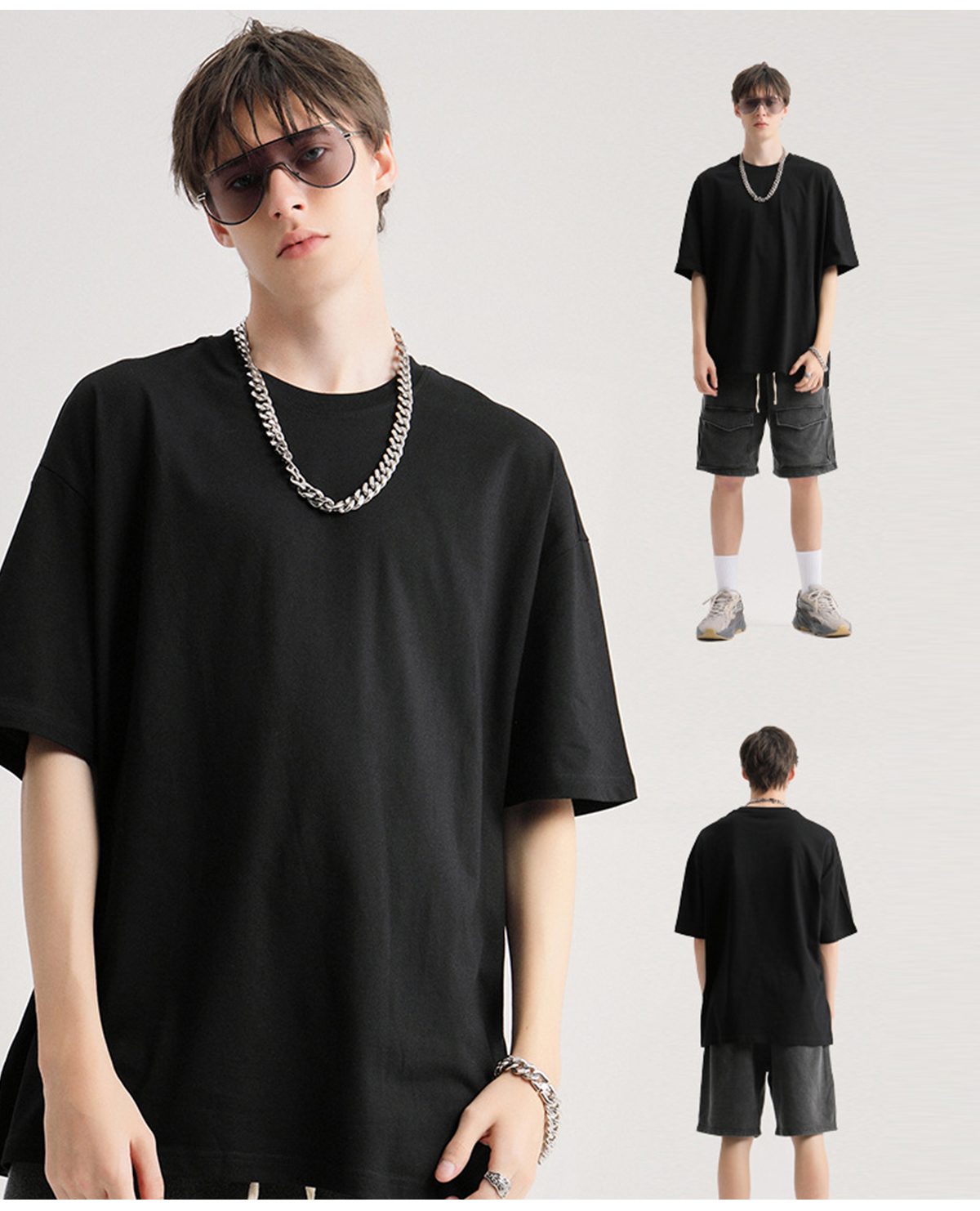 #1309 Drop Shoulder Thin Cotton Oversize T-shirt 190GSM 20 colors 29