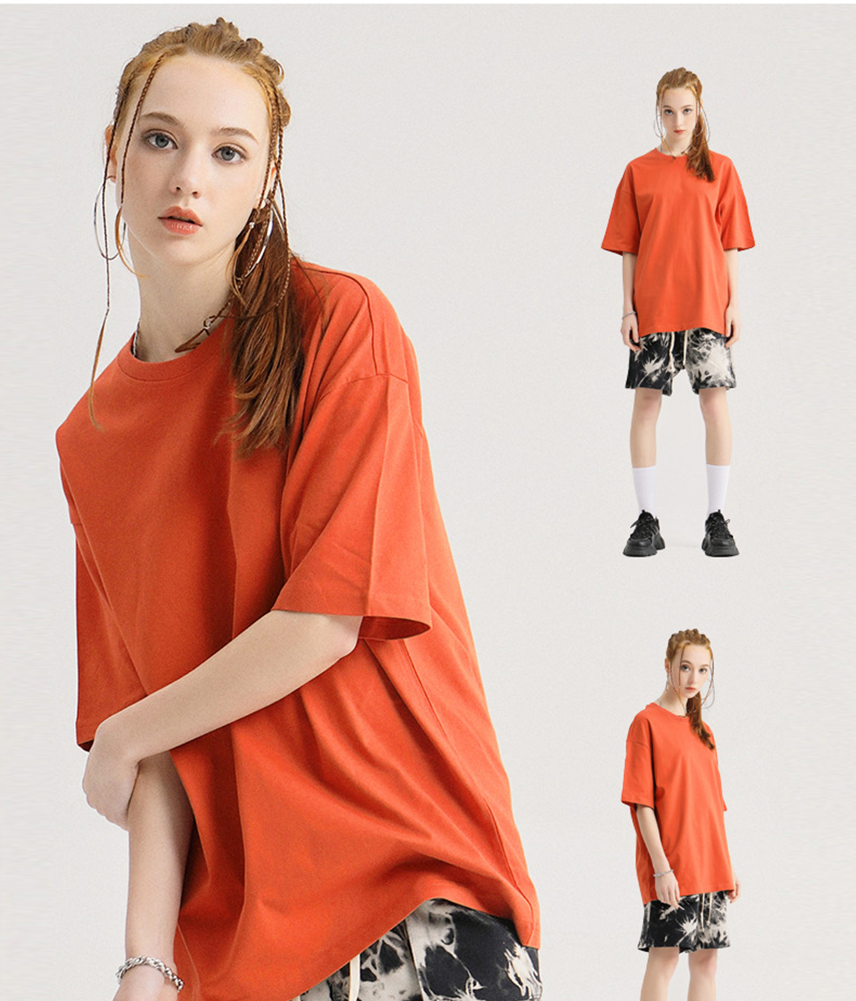 #1309 Drop Shoulder Thin Cotton Oversize T-shirt 190GSM 20 colors 35