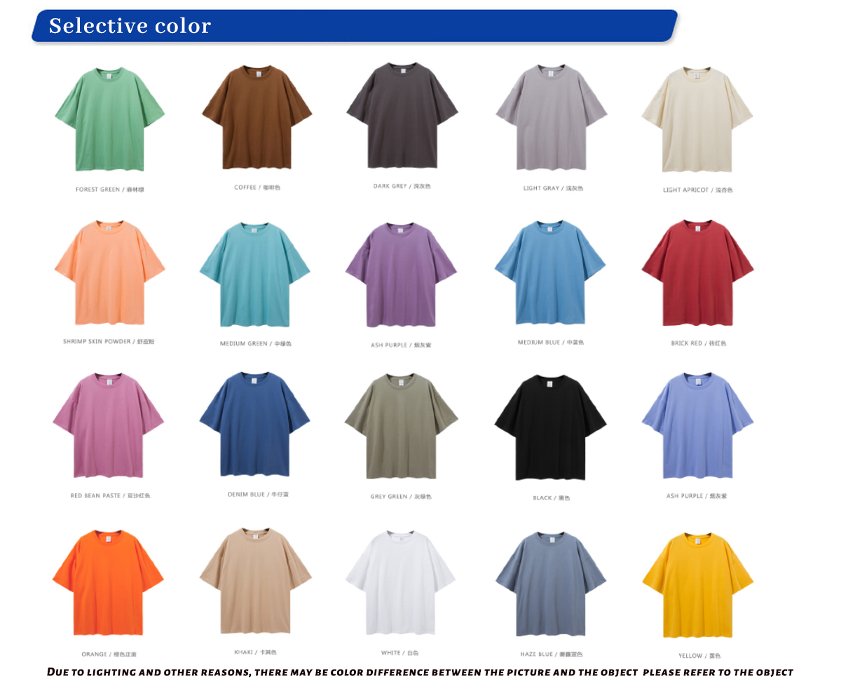 #1309 Drop Shoulder Thin Cotton Oversize T-shirt 190GSM 20 colors 11