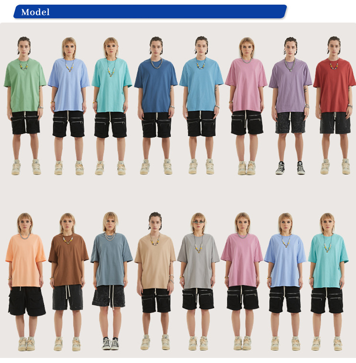 #1309 Drop Shoulder Thin Cotton Oversize T-shirt 190GSM 20 colors 23