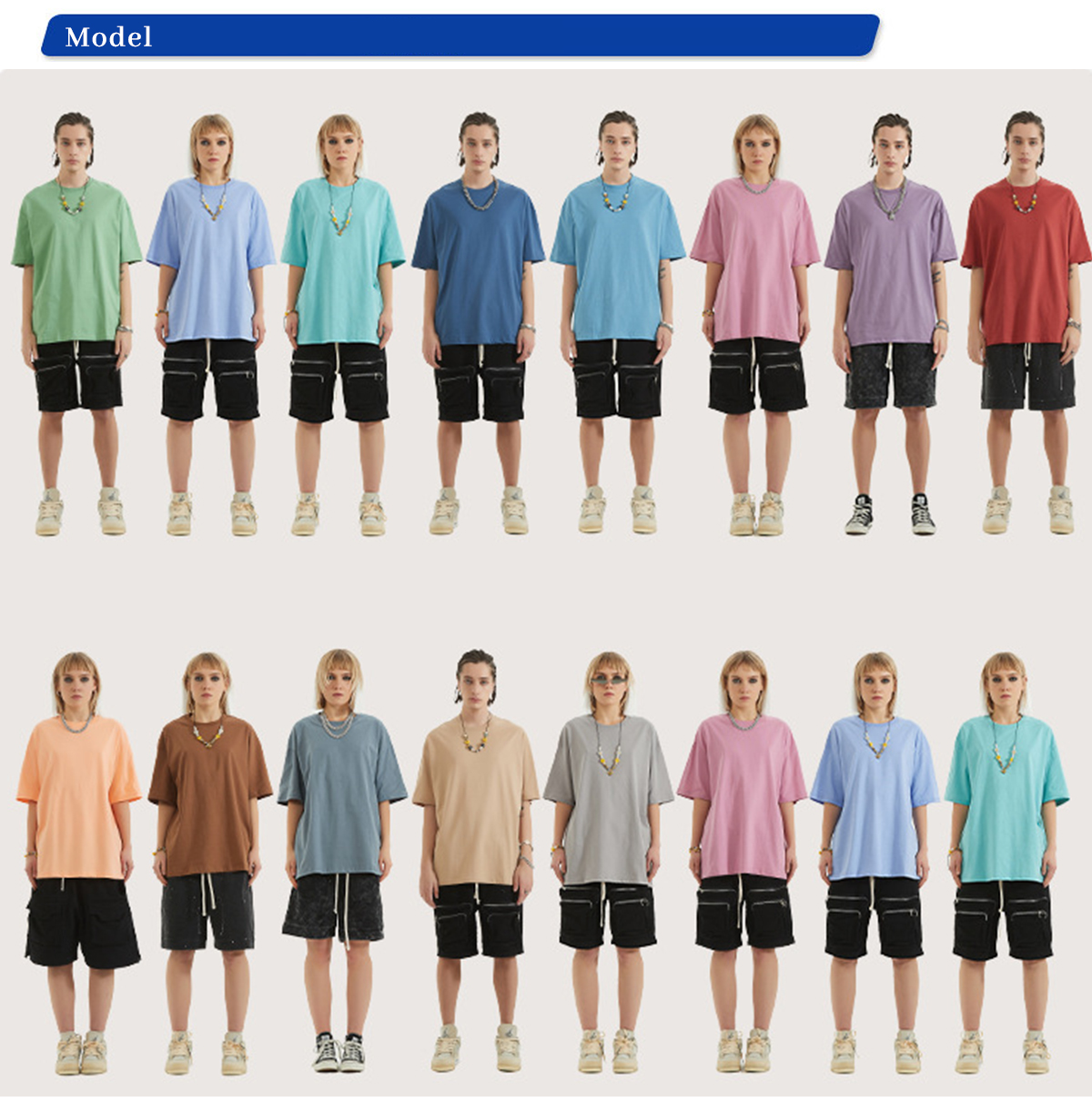 #1309 Drop Shoulder Thin Cotton Oversize T-shirt 190GSM 20 colors 25