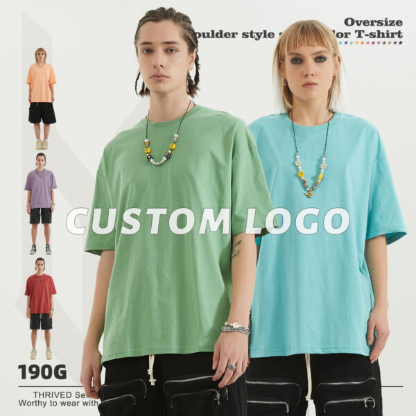 #1309 Drop Shoulder Thin Cotton Oversize T-shirt 190GSM 20 colors 2