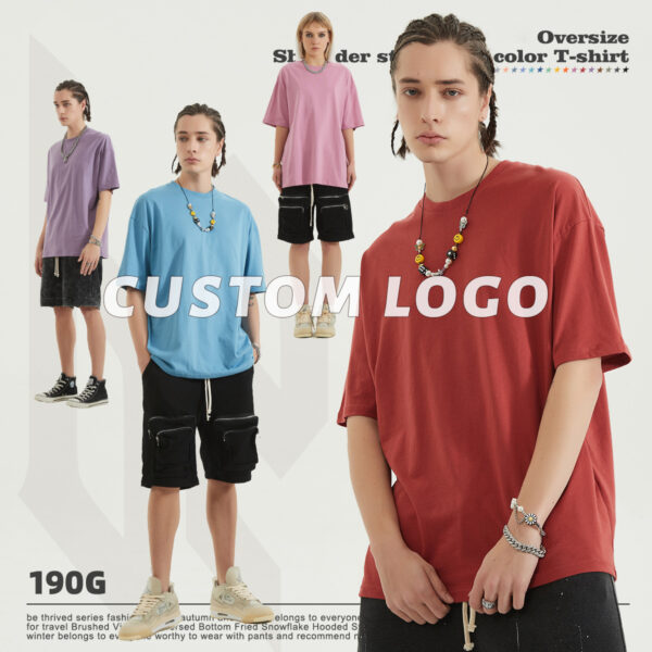 #1309 Drop Shoulder Thin Cotton Oversize T-shirt 190GSM 20 colors 3