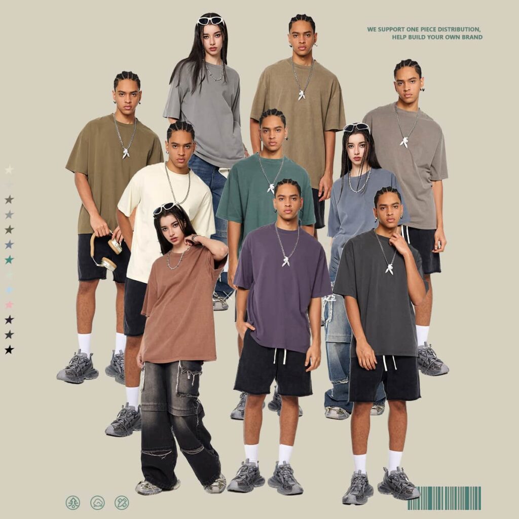 #1120 Cotton 200GSM Light Wash Oversized T-Shirt
