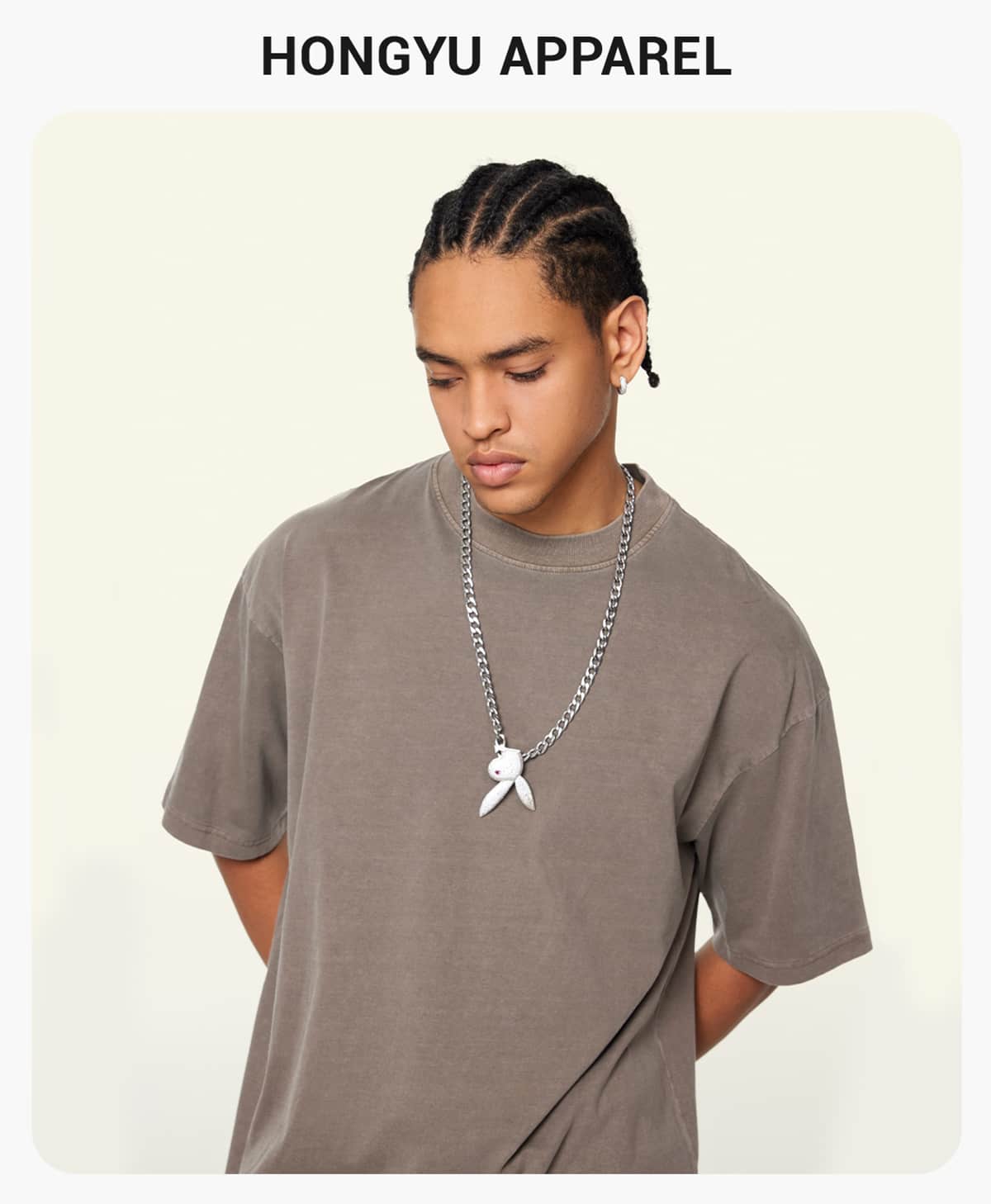 #1120 Cotton 200GSM Light Wash Oversized T-Shirt 6