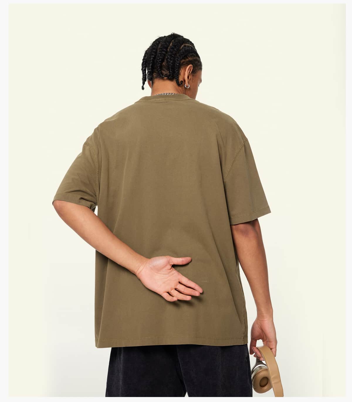 #1120 Cotton 200GSM Light Wash Oversized T-Shirt 26