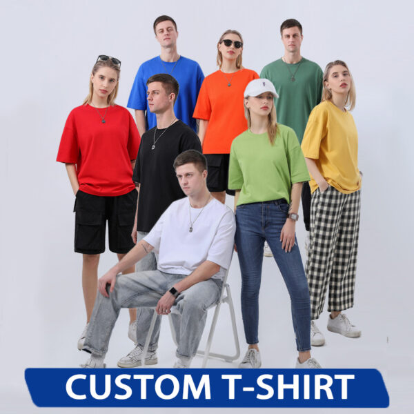 Custom T Shirt Manufacturer Unisex Drop shoulder T-Shirt 1