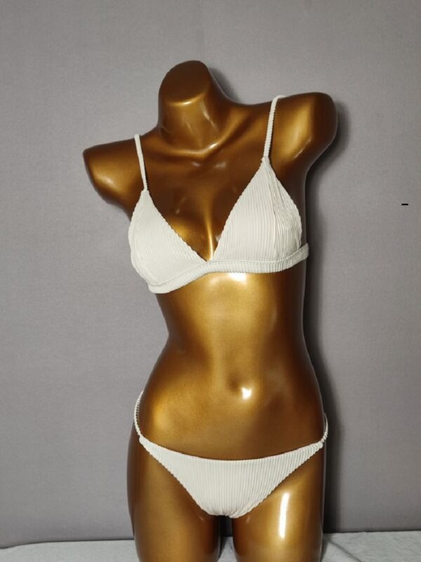 Whole Sale Bathing Suits White Rib Bikini 1
