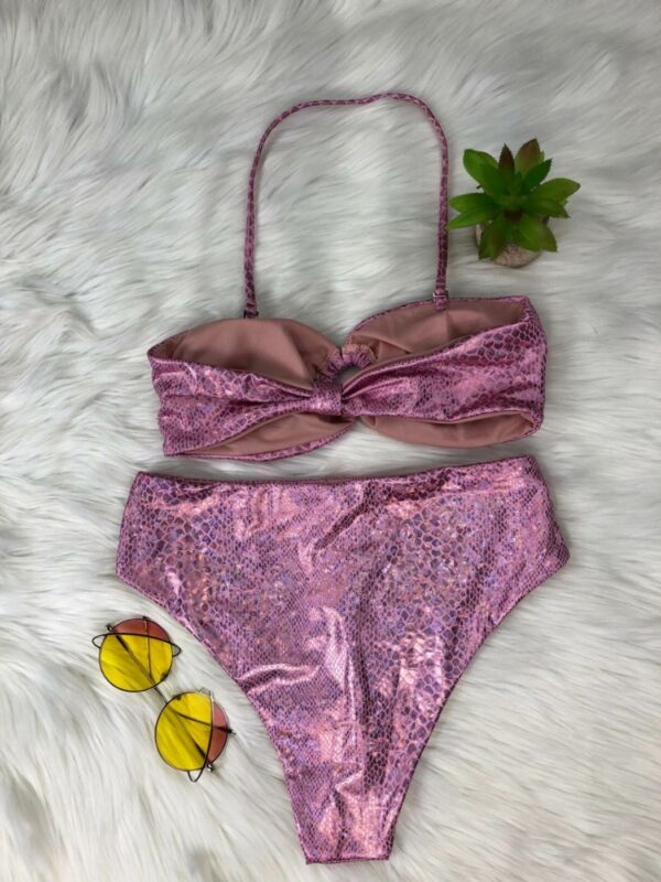 Swimwear Wholesale Suppliers Pink Snake Skin Bikini 4