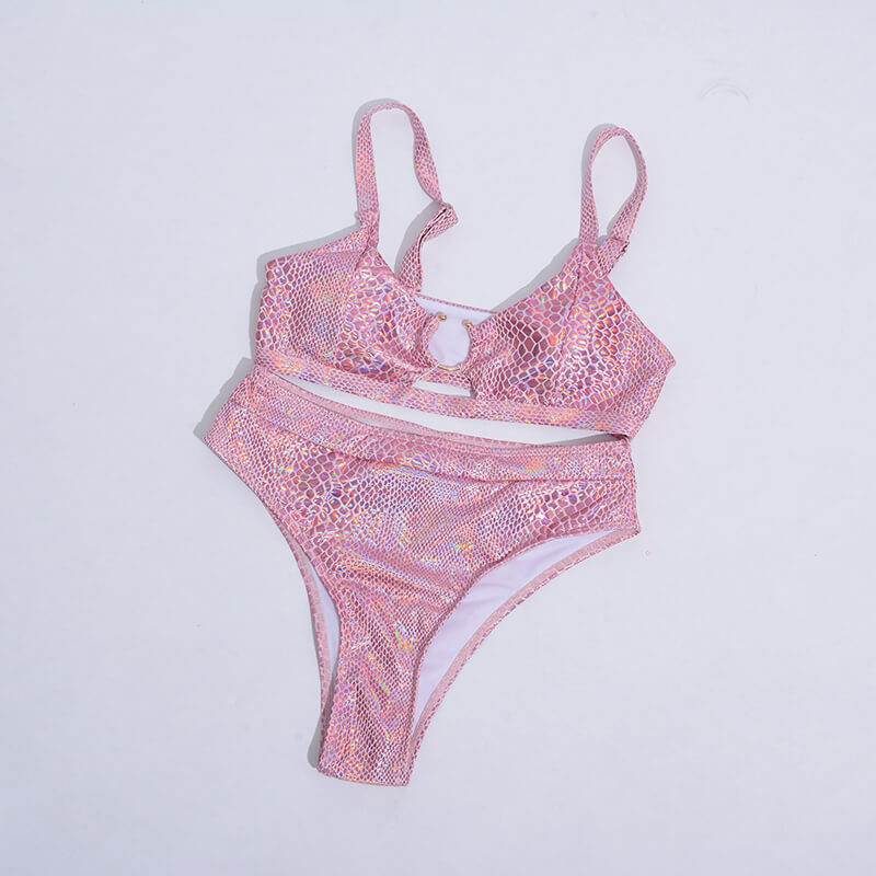 Wholesale Bathing Suits Pink Snake Skin Bikini 7