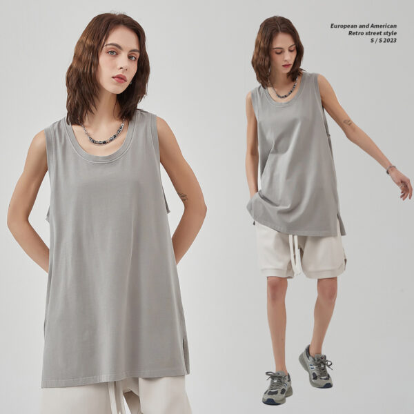 #711 Vintage Washed 275gsm Summer Unisex Fashion Vest 4