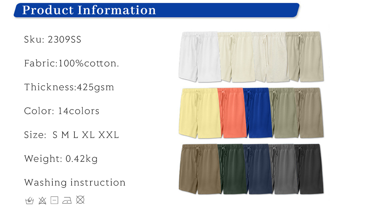 #2309SS Thick Heavy Basic Shorts Street Trendy 425GSM 7