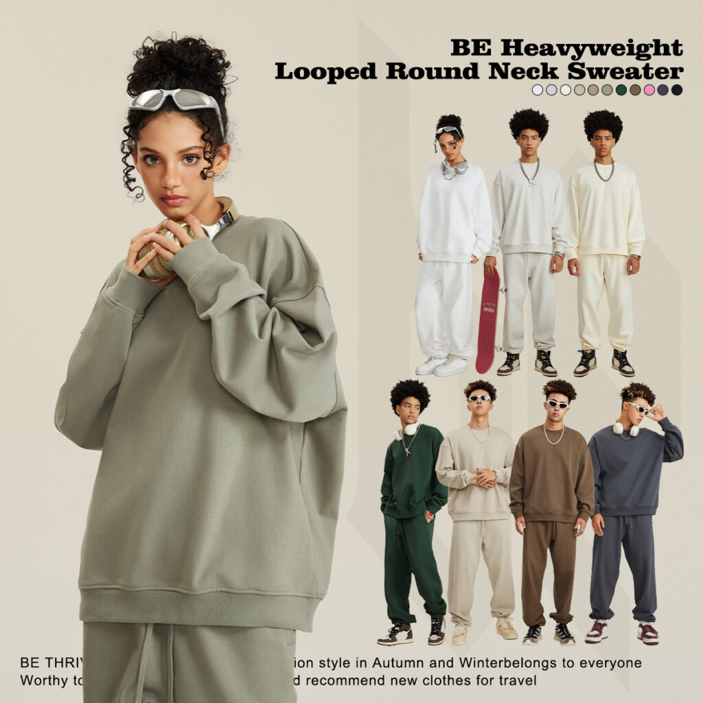 #W0175 Heavy Weight Oversized Sweatshirt Cotton Terry 440Gsm