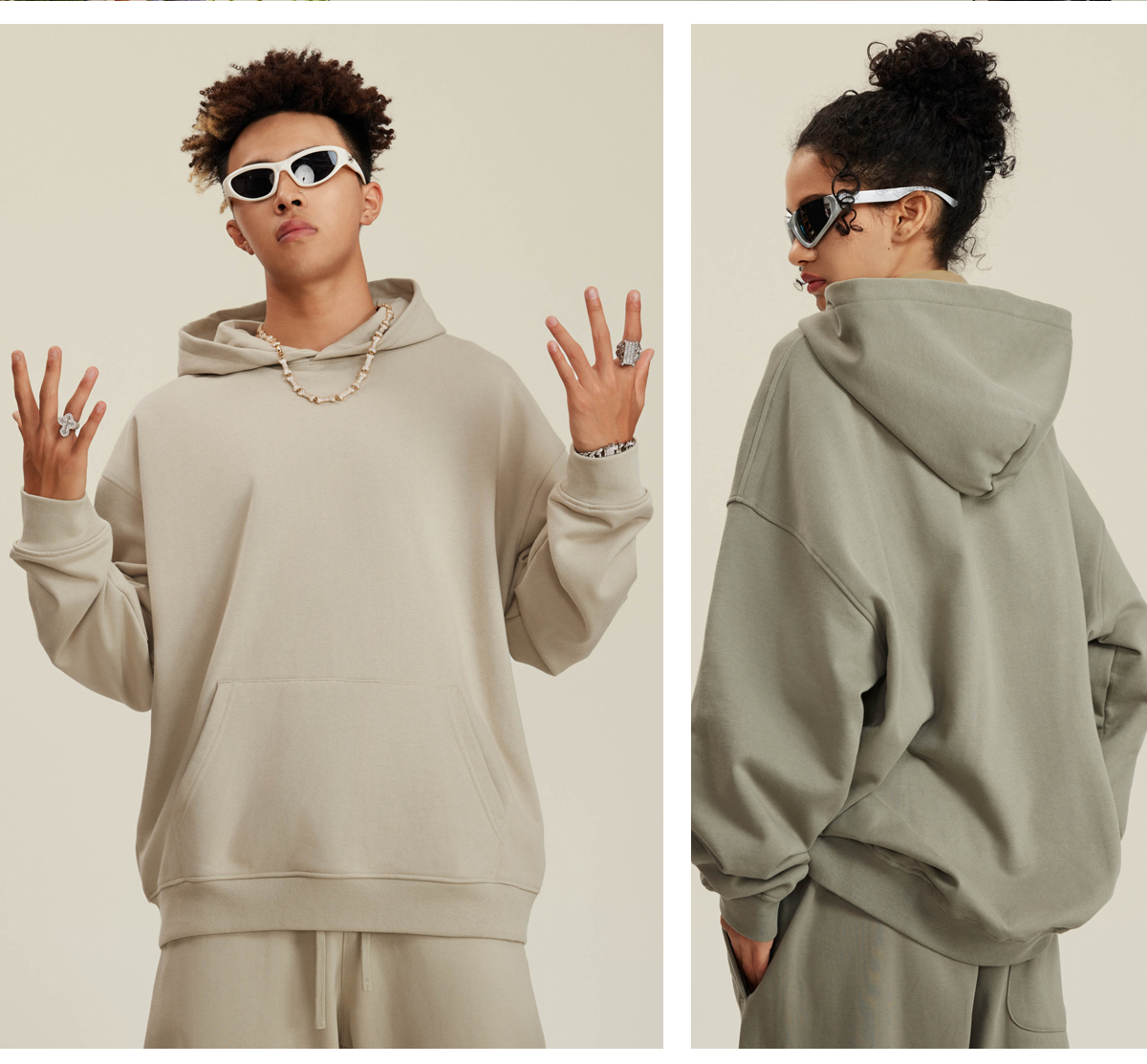 # W0071 Thick Heavy Cotton Terry Solid Oversized Hoodie 440Gsm 30