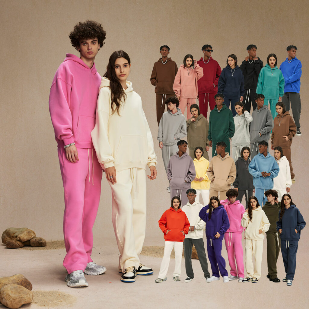 #2518 Solid Oversized Fleece Cotton basic Hoodie 350Gsm