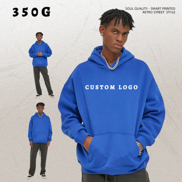 #2518 Solid Oversized Fleece Cotton basic Hoodie 350Gsm 6