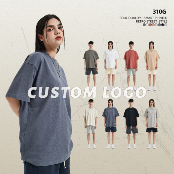 #8806 Extra Thick 310GSM Hemp Cotton Oversized T-Shirt 1