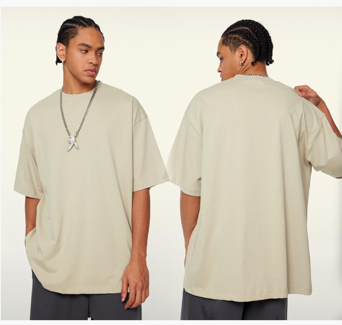 #S1953 Double Yarn Cotton 345GSM Oversized T-Shirt 20