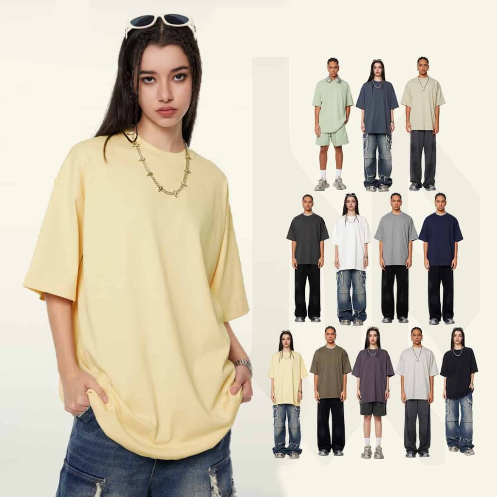 #S1953 Double Yarn Cotton 345GSM Oversized T-Shirt