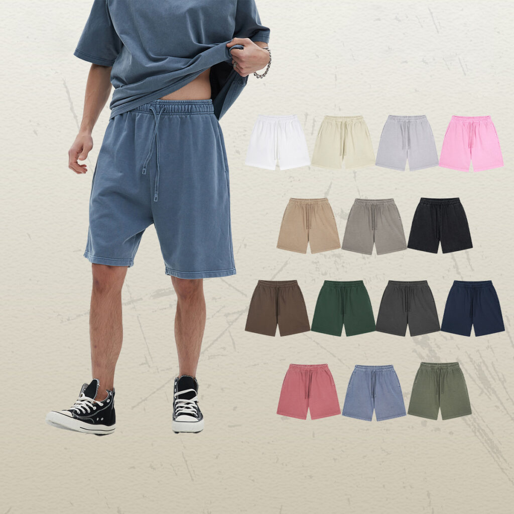 #7680 Heavy Weight 420Gsm Vintage Wash Cotton Terry Shorts