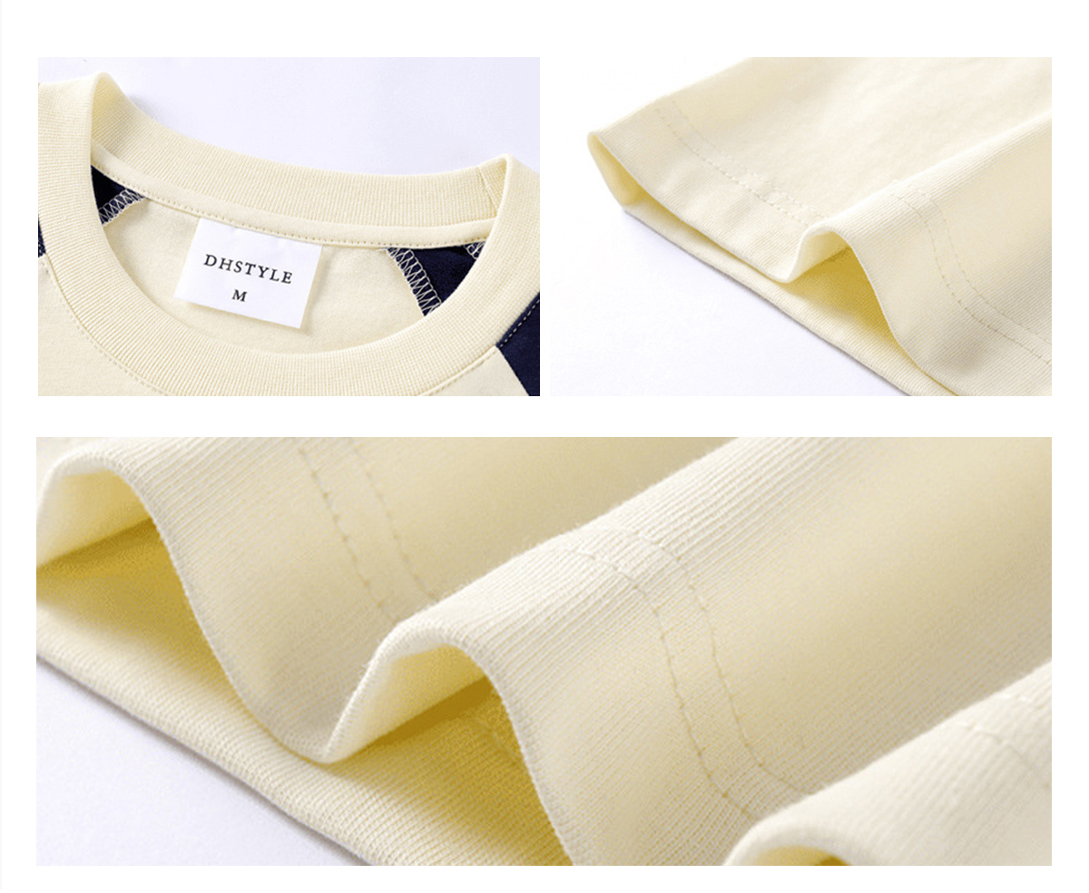 #NY3967 Cotton 240GSM Colorblock Oversize T-shirt 14