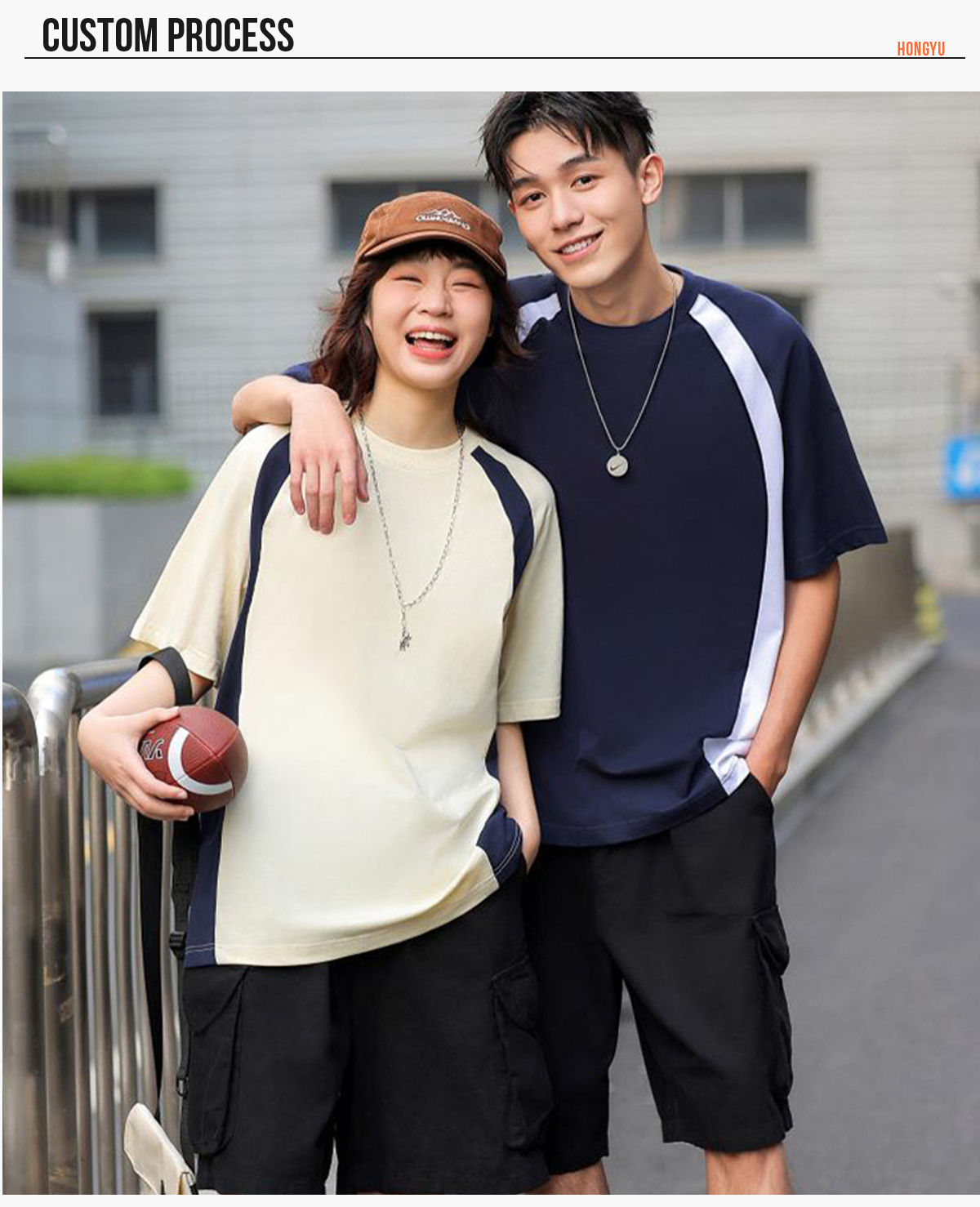 #NY3967 Cotton 240GSM Colorblock Oversize T-shirt 18