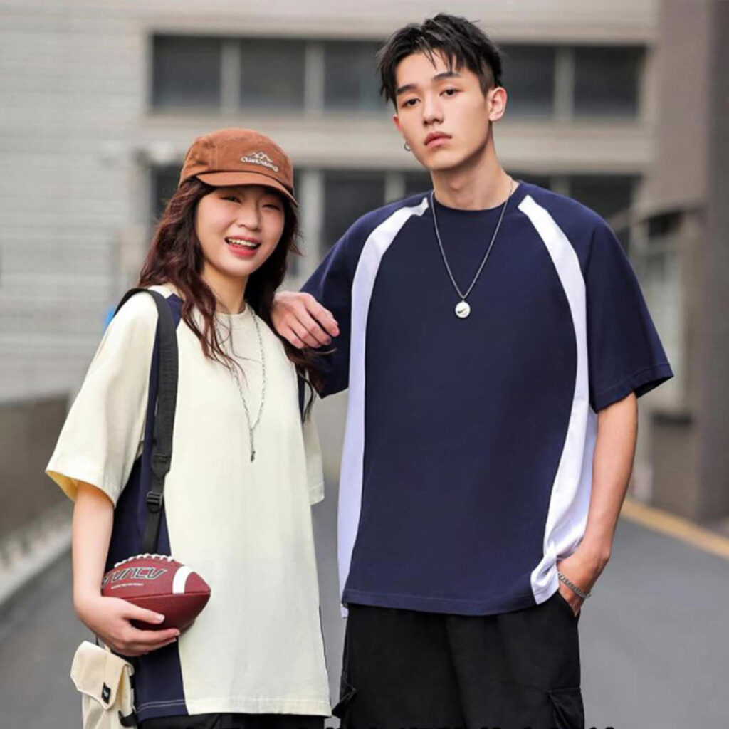 #NY3967 Cotton 240GSM Colorblock Oversize T-shirt