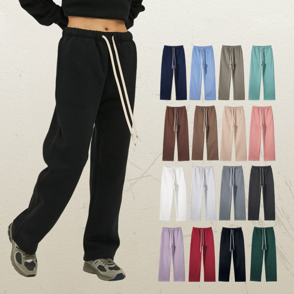 #7718 Cotton Fleece 350Gsm Straight Leg Sweatpants