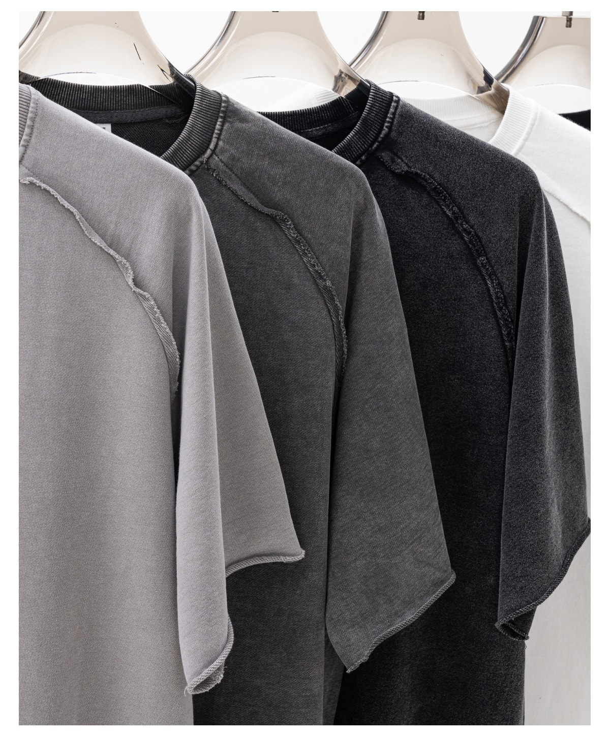 #S1701 Terry 330GSM Oversized Distressed Reglan Sleeve T-Shirt 25