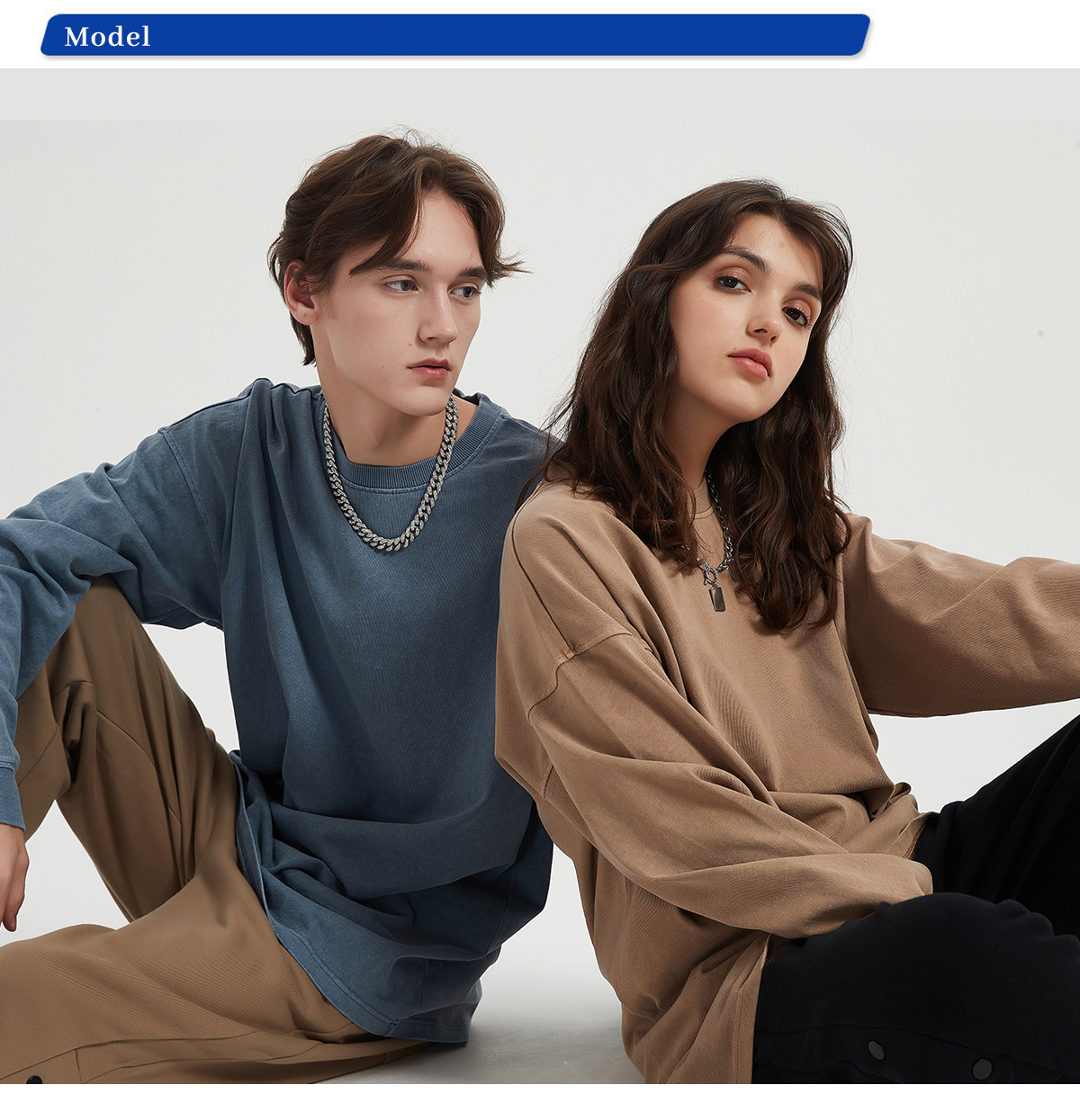 #2151 Thick 310GSM Cotton Light Wash Long Sleeve T-Shirt 24