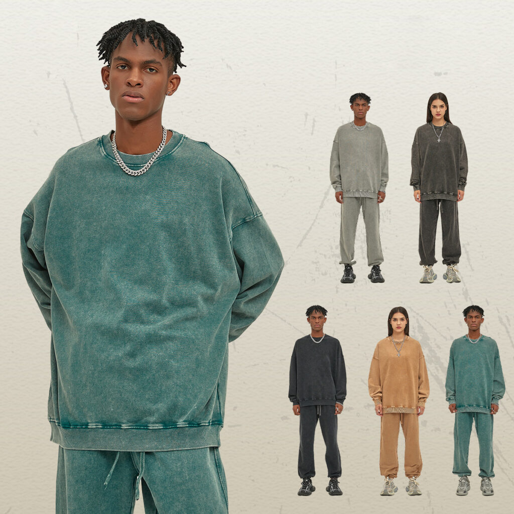 #2319 Cotton Terry 420Gsm Oversized Snow Wash Sweatshirt
