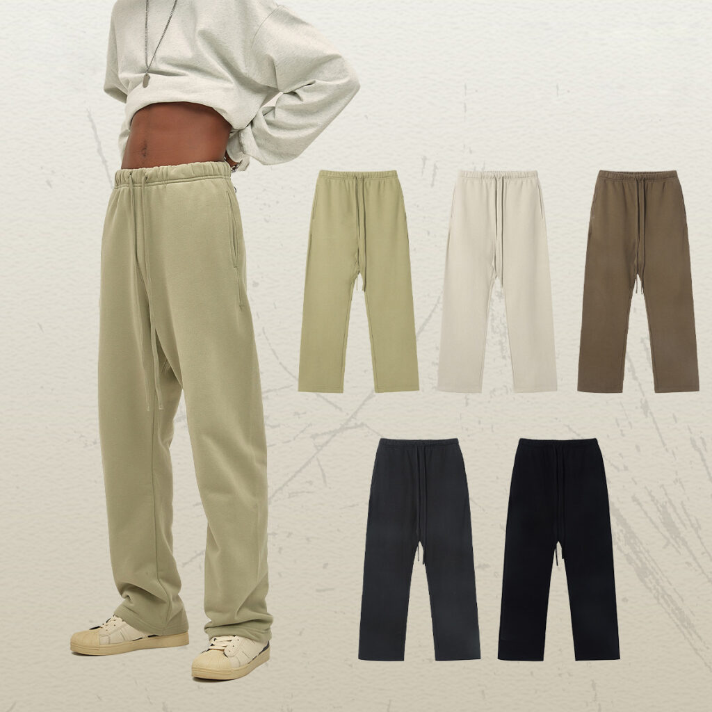 #7790 Brushed Fleece 365Gsm Solid wide-leg sweatpants