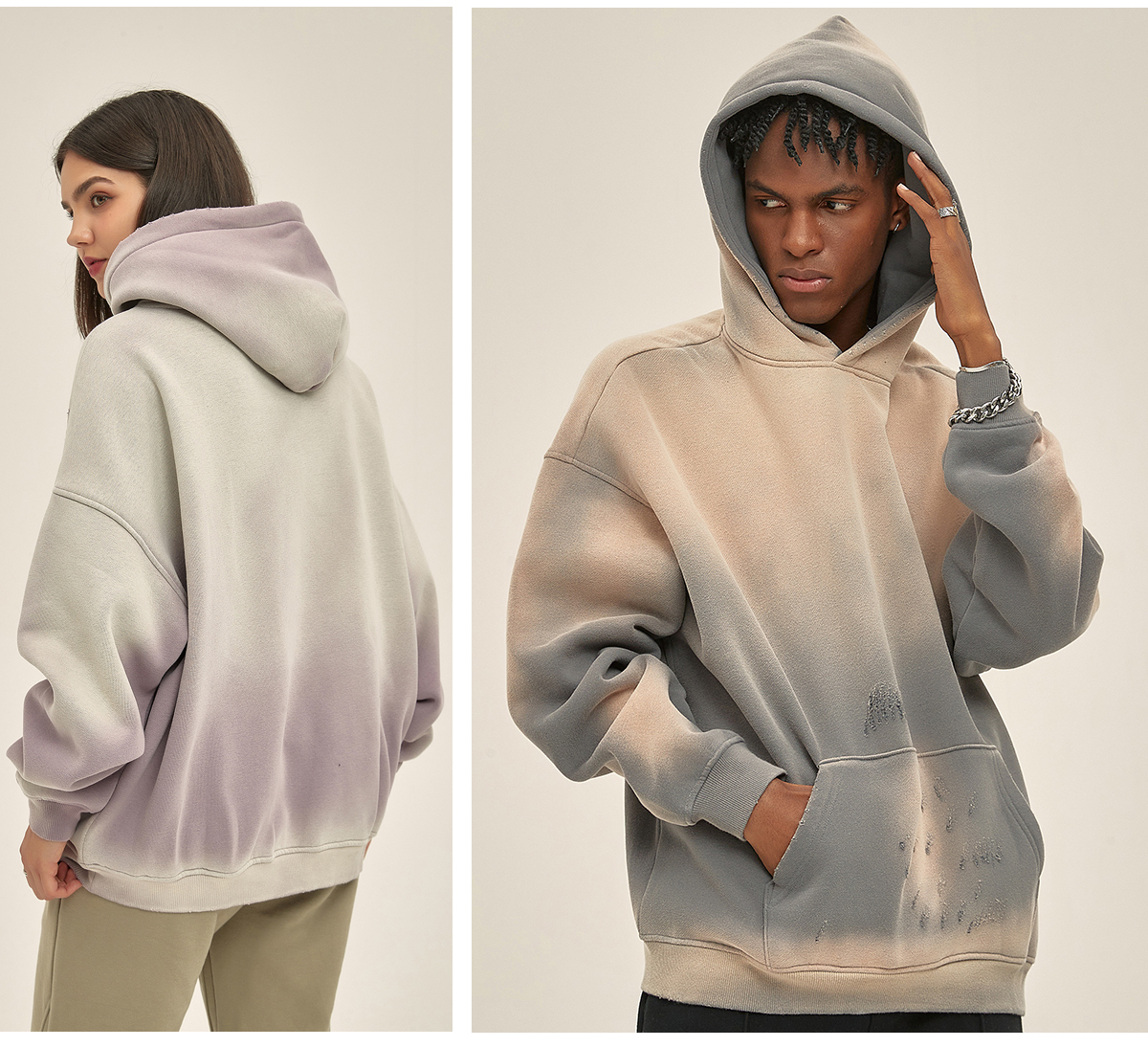 #2522 Fleece 360Gsm Spray-Dye Distressed Wash Hoodie 22