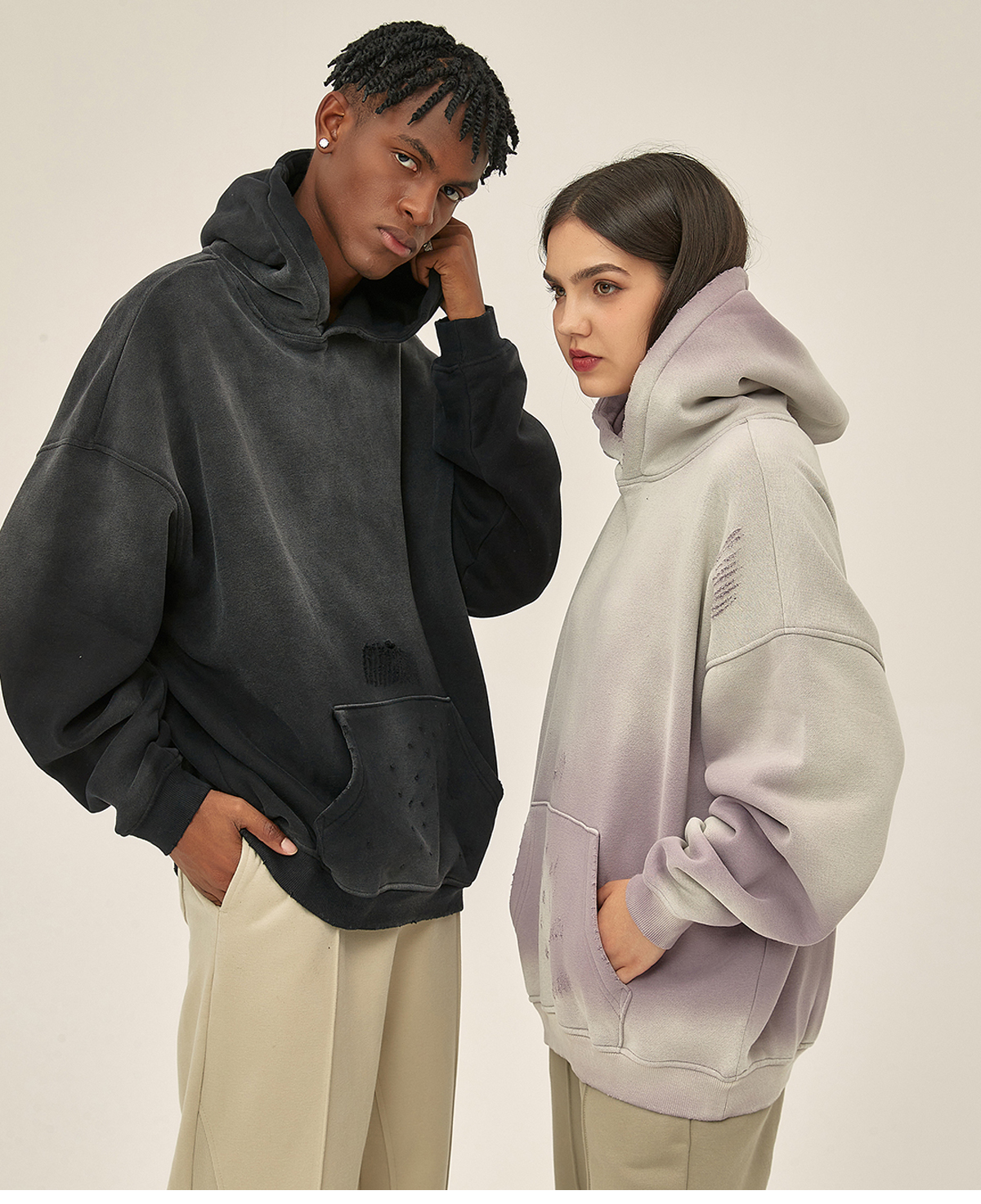 #2522 Fleece 360Gsm Spray-Dye Distressed Wash Hoodie 24