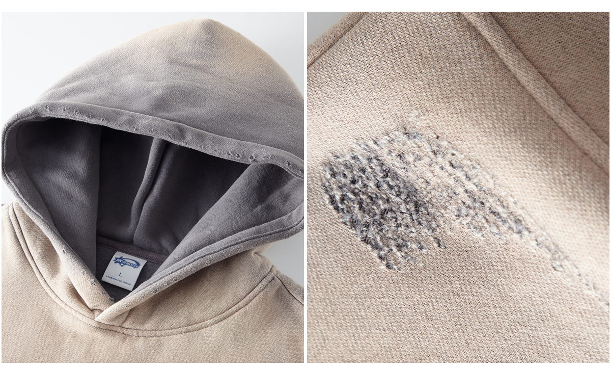 #2522 Fleece 360Gsm Spray-Dye Distressed Wash Hoodie 12
