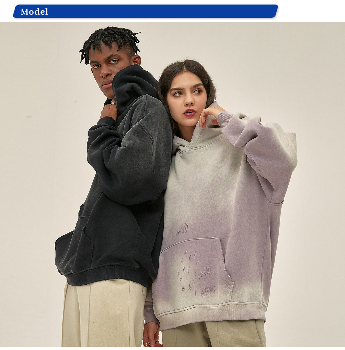 #2522 Fleece 360Gsm Spray-Dye Distressed Wash Hoodie 20