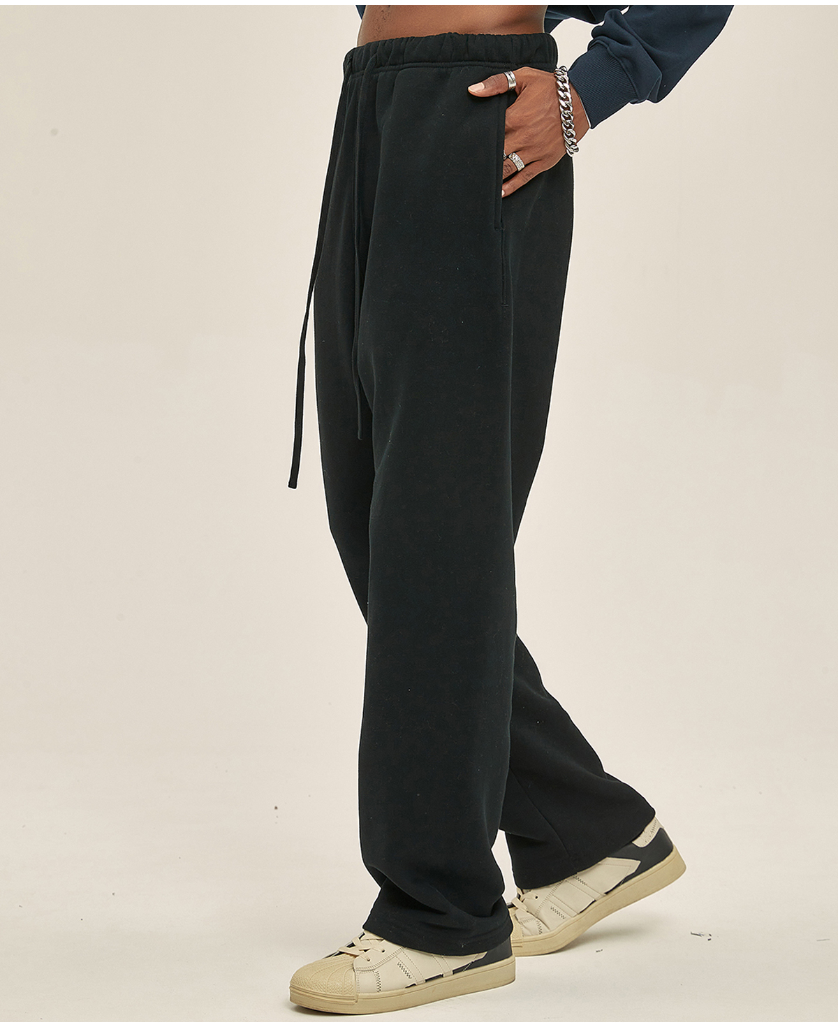 #7790 Brushed Fleece 365Gsm Solid wide-leg sweatpants 22