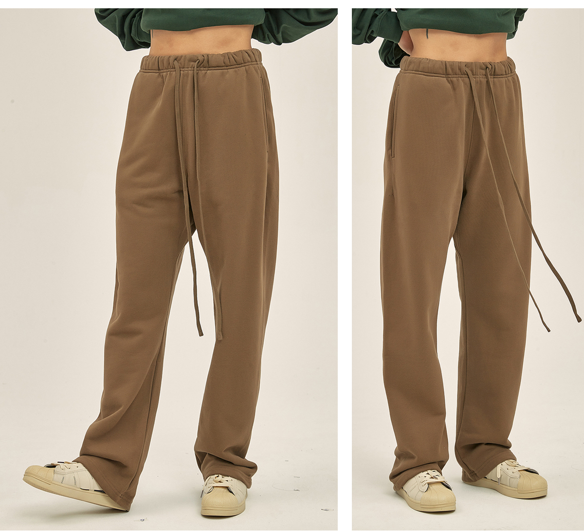 #7790 Brushed Fleece 365Gsm Solid wide-leg sweatpants 24