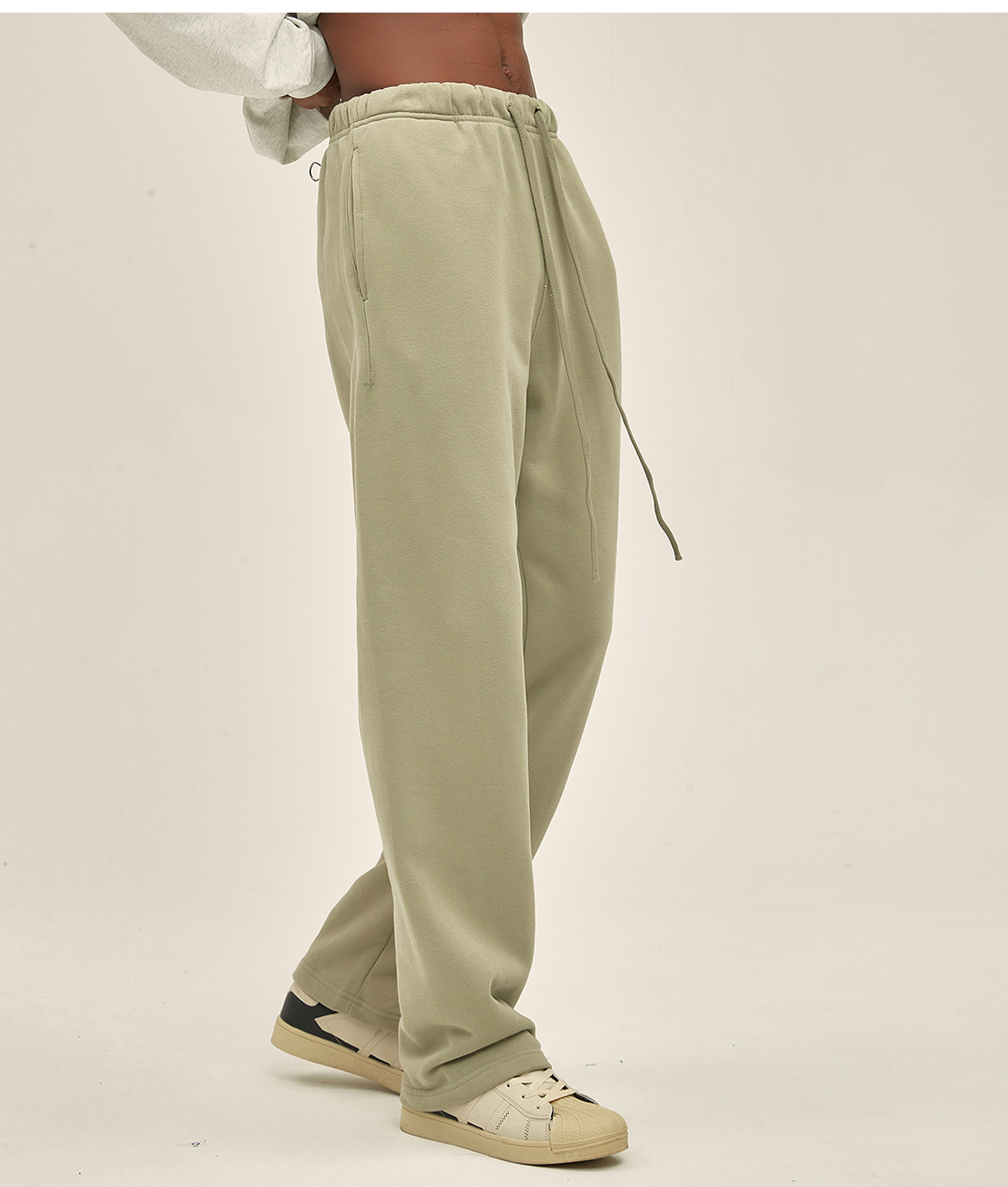 #7790 Brushed Fleece 365Gsm Solid wide-leg sweatpants 28
