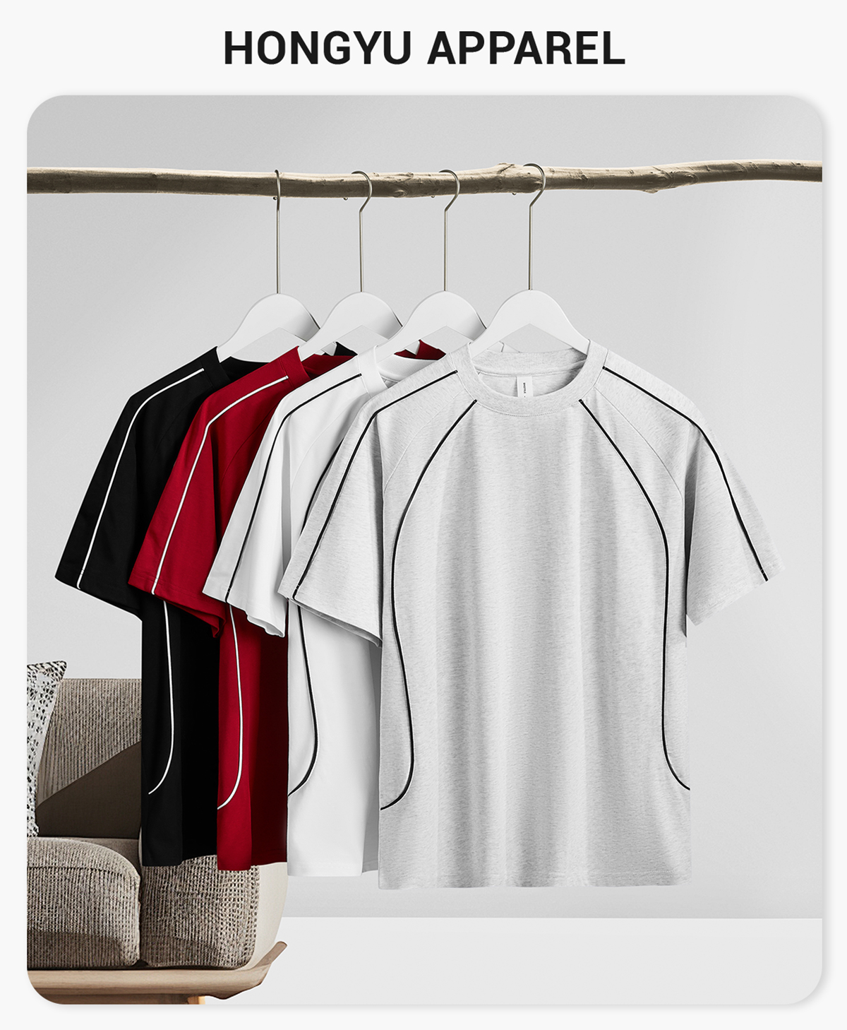 #NY19587 Cotton 240g Reglan Sleeve Oversized T-shirt 4