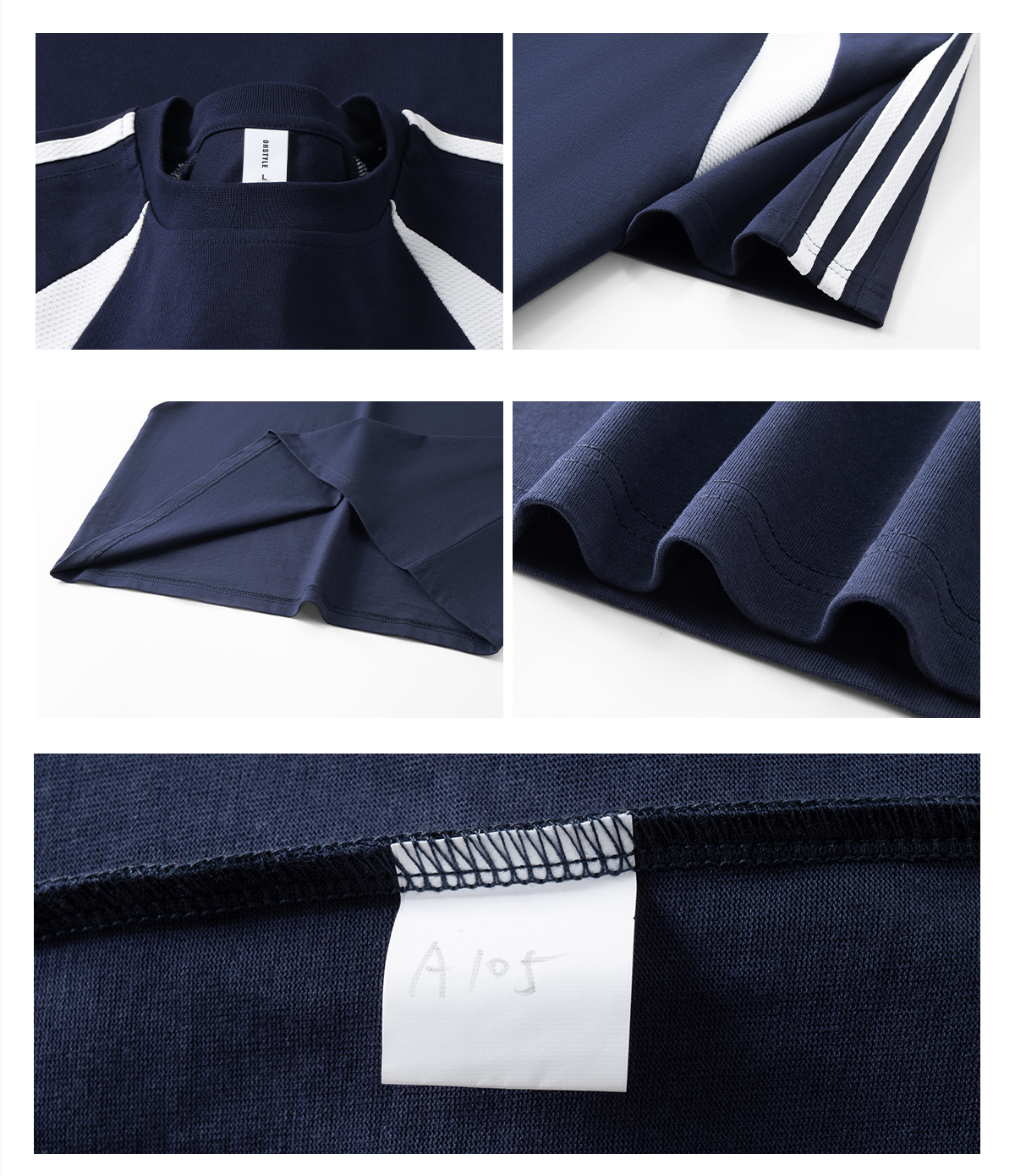 #NY19588 Cotton 240gsm Patchwork Reglan Sleeve T-shirt 14