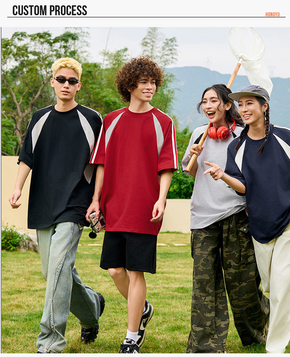 #NY19588 Cotton 240gsm Patchwork Reglan Sleeve T-shirt 19 #NY19588 Cotton 240gsm Patchwork Reglan Sleeve T-shirt 18