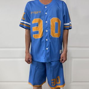 #YQ292 Streetwear 220GSM Baseball Shorts Set