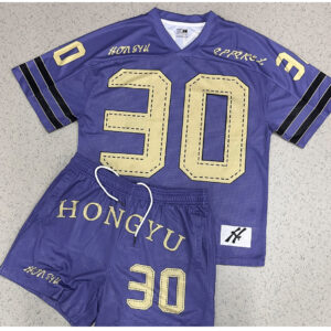 #YQ293 Streetwear Football Jersey Mesh Shorts Set