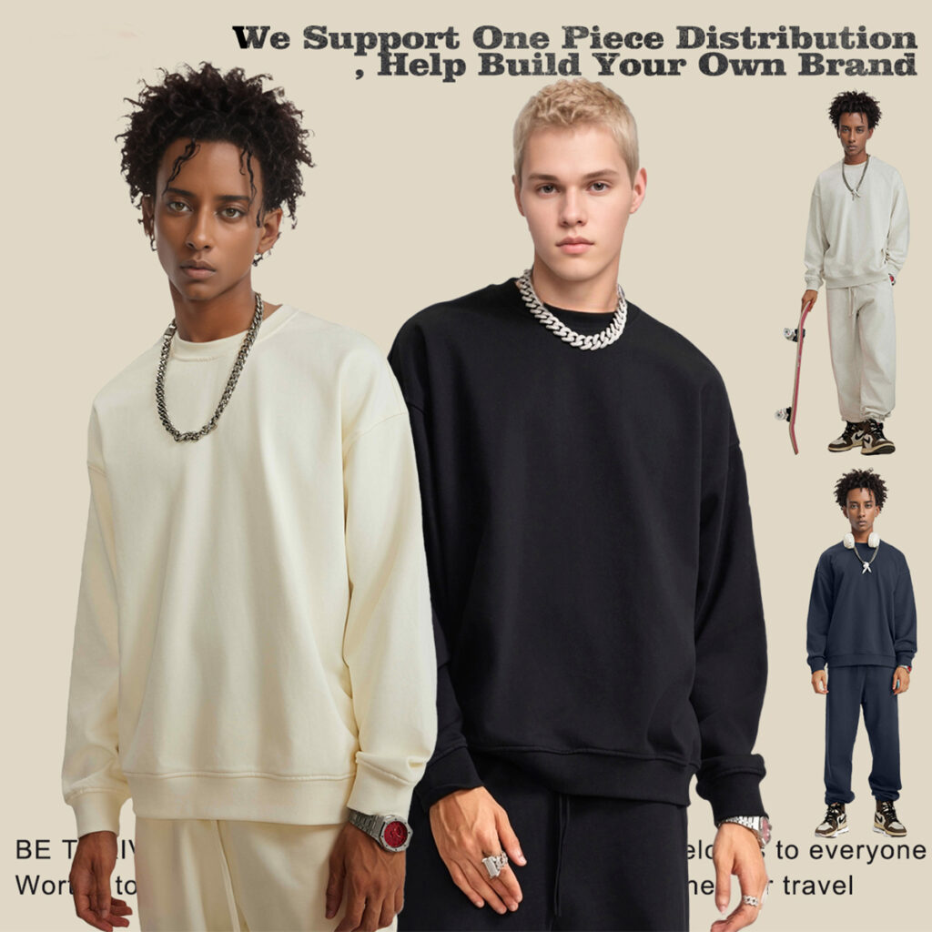 #W24205 Terry 360Gsm Oversized Solid Sweatshirt