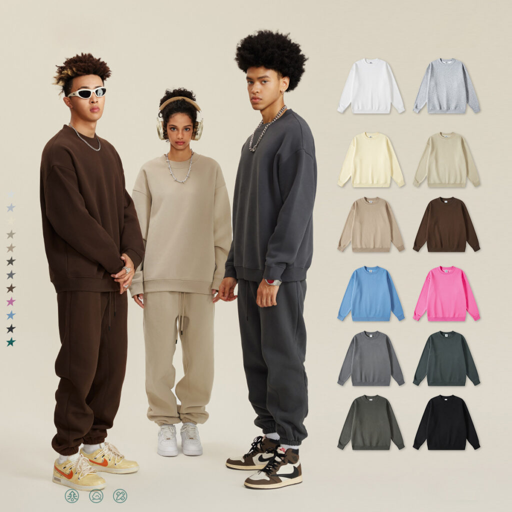 #2511 Thick Fleece 345Gsm Oversized Plain Sweatshirt