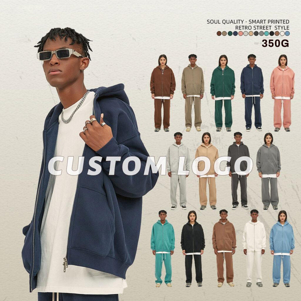 #2519 Fleece 350Gsm Oversized Zip-Up Hoodie