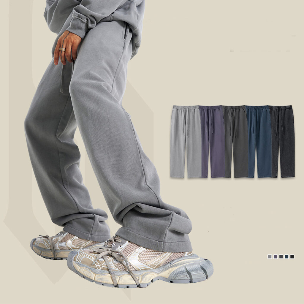 #K24109 Cotton Terry 380Gsm Vintage Washed Straight Leg Sweatpants