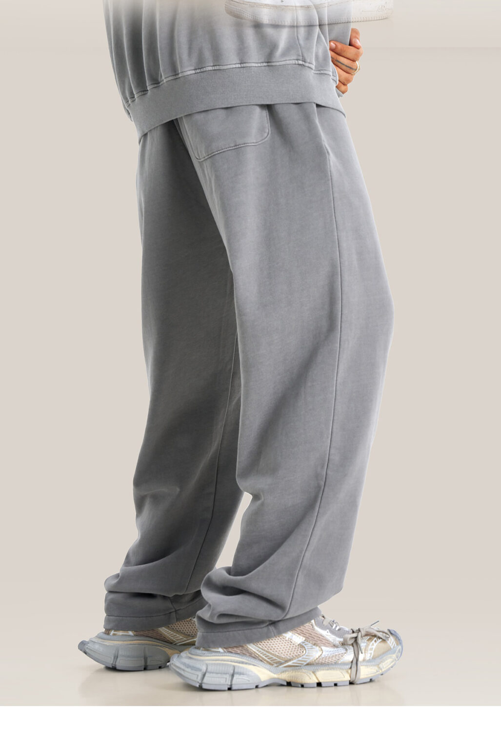 #K24109 Cotton Terry 380Gsm Vintage Washed Straight Leg Sweatpants 26